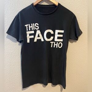 This Face Tho Graphic Crew Neck T Shirt Black 100% Cotton Small